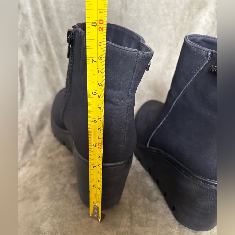 NAUTICA Laurette Size9 Women’s Black Faux Suede Wedge Heel Ankle Boot w/ zipper - Picture 4 of 16
